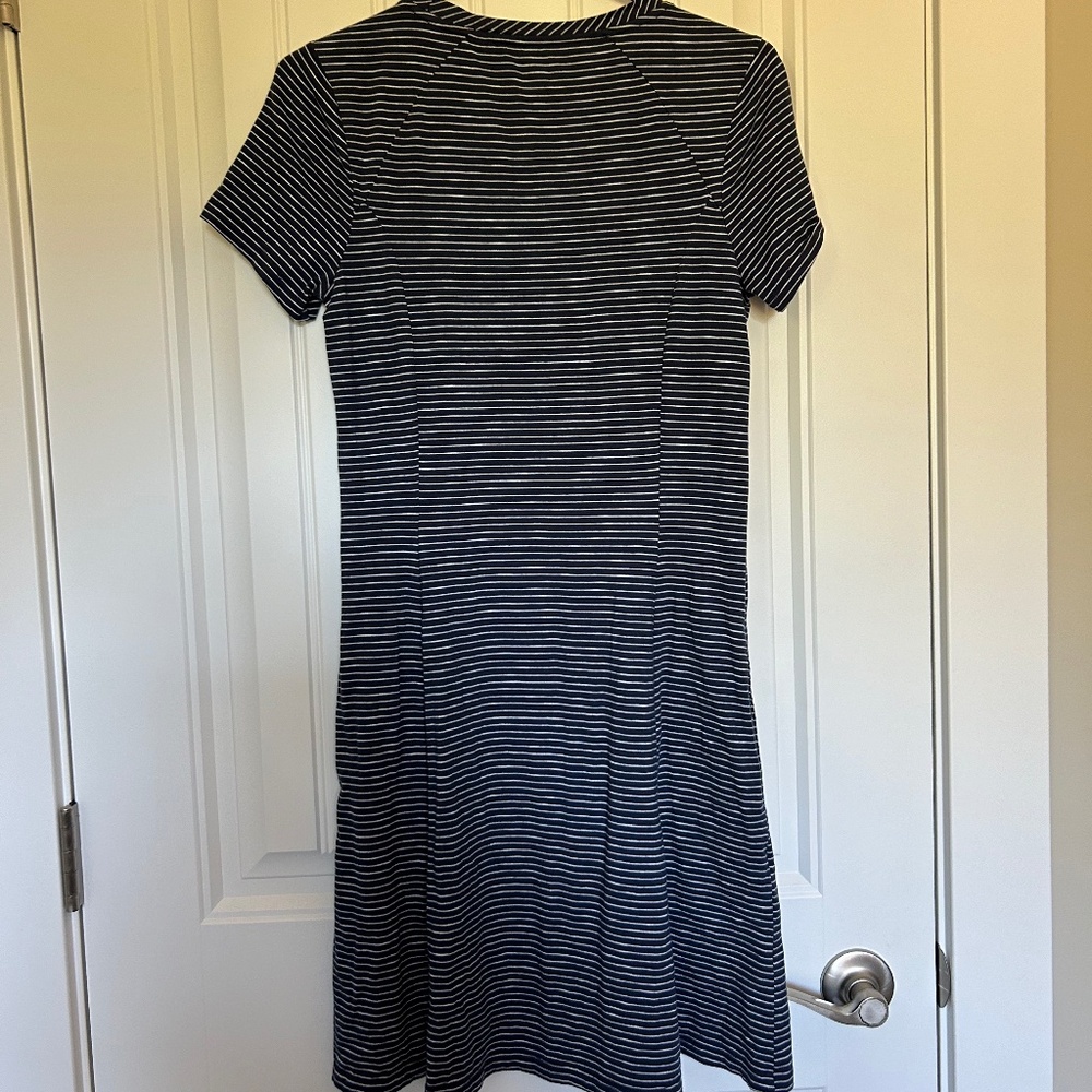 Toad and Co Blue and White Striped Dress with Pockets Womens Small
